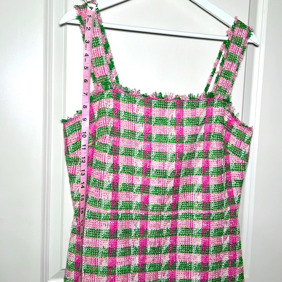 Kate Spade Pink and Green Plaid Tweed Dress/ 10 - Picture 7 of 14